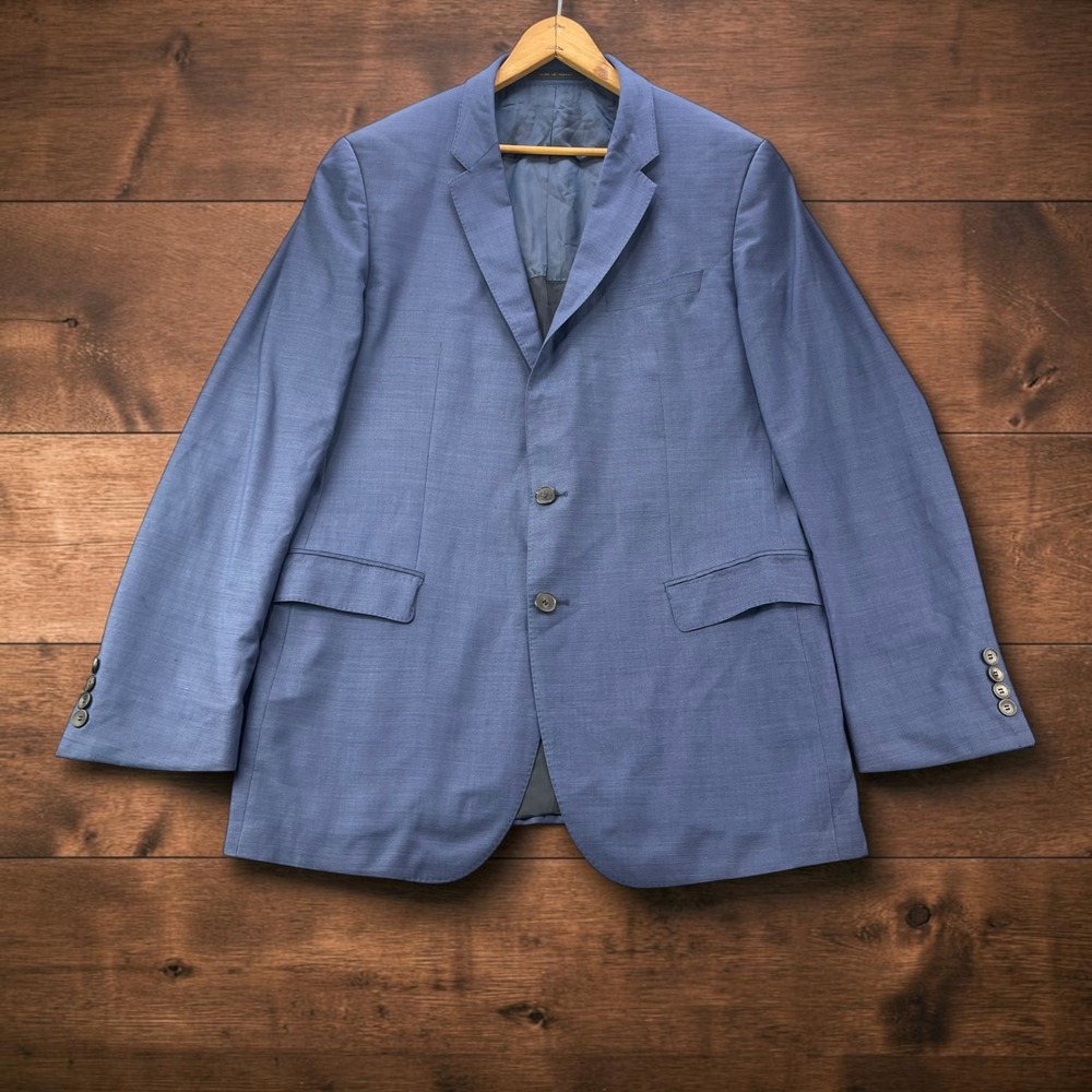 Hugo Boss Huge4 Genius3 Blue Guabello Super 130s Wool Lightweight Blazers 42L